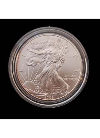 2008 American Eagle West Point Silver Dollar Uncirculated Burnished Natural Toning